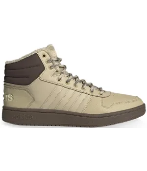 Зимние кроссовки Adidas Hoops 2.0 высокие бежевые