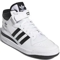 Кроссовки Adidas FORUM 84 High White Black с мехом