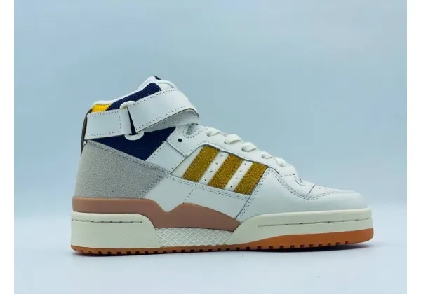 Кроссовки Adidas Forum 84 бело-синие с желтым