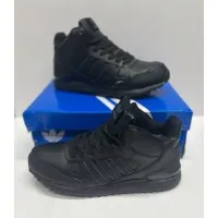 Кроссовки Adidas ZX 750 High All черные зимние