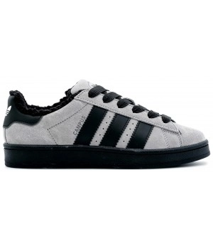 Кроссовки Adidas Originals Campus 00s Light черные с серым с мехом