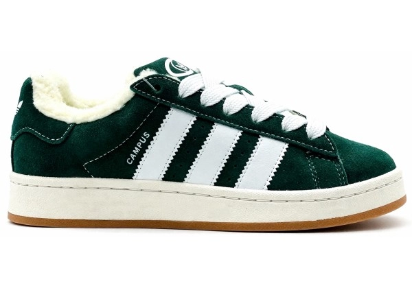 Adidas Campus 00s Dark Green зеленые с мехом