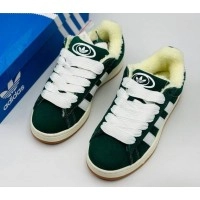 Adidas Campus 00s Dark Green зеленые с мехом