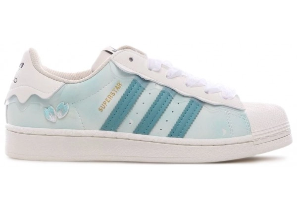 Кроссовки Adidas Superstar синие с белым