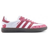 Кроссовки Comme Des Garcons x Adidas Samba розовые с белым