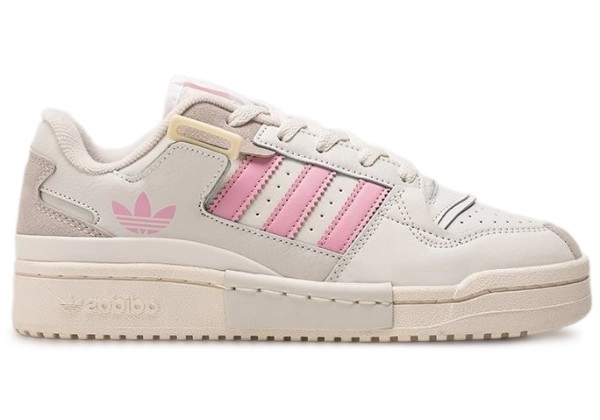 Кроссовки Adidas Forum Low кремовые с розовым