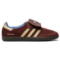 Кроссовки Wales Bonner x Adidas Samba Nylon Fox Brown с желтым и голубым