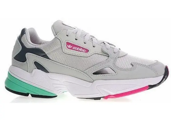 Кроссовки Adidas Falcon серые с зеленым