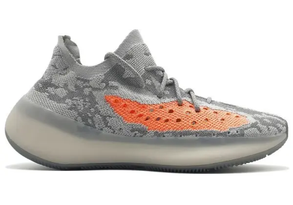 Кроссовки Adidas Yeezy Boost 380 серые с оранжевым